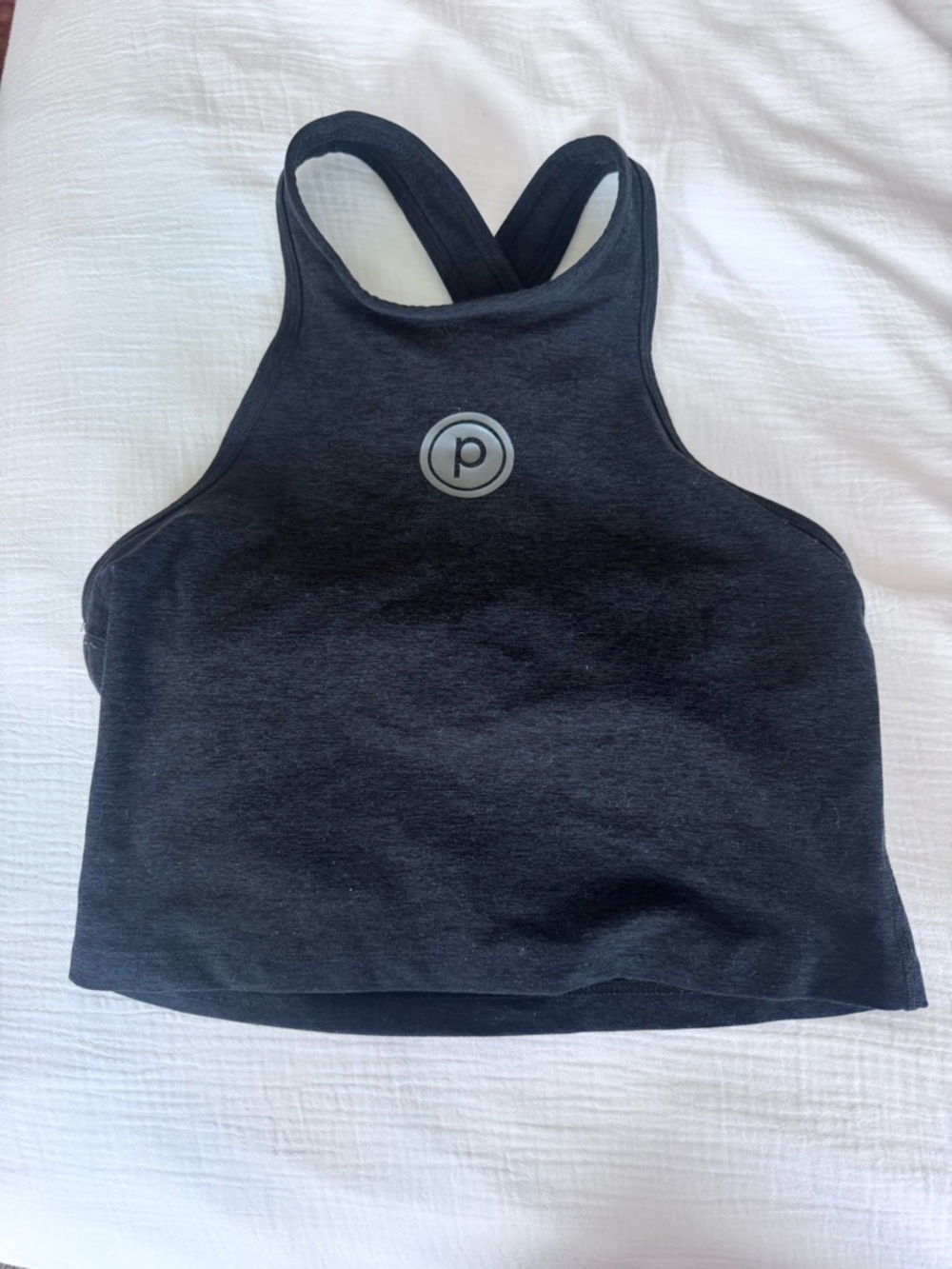 Pure Barre Beyond Yoga Black Racerback Crop Tank
